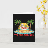 Tis The Sea-sun Santa Beach Vibes Christmas In Jul Kaart (Gele Bloem)