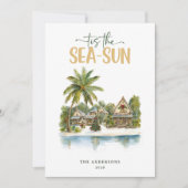 Tis the Sea-Sun Tropical Christmas Feestdagenkaart (Voorkant)