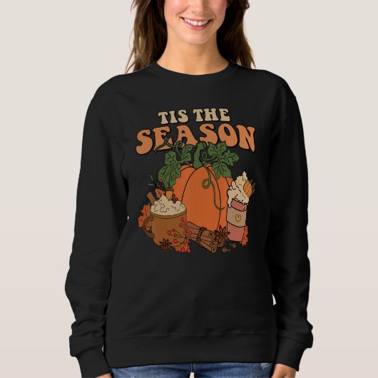 Tis The Season Autumn Fall Retro Thanksgiving Pump Trui (Voorkant)