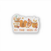 Tis The Season Autumn Halloween Pumpkin Fall Drink Sticker (Voorkant)