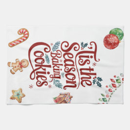 'Tis the Season Baking Cookies Kitchen Towel Theedoek