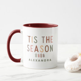 'Tis the Season Boho Kerstmis Aangepaste Naam Mok