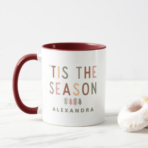 'Tis the Season Boho Kerstmis Aangepaste Naam Mok