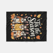 Tis The Season Boston Terrier Fall Autumn Pumpkin  Fleece Deken (Voorkant (Horizontaal))