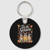 Tis The Season Boston Terrier Fall Autumn Pumpkin  Sleutelhanger (Voorkant)