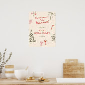 Tis The Season Bridal Shower Hand Drawn Welcome Poster (Keuken)