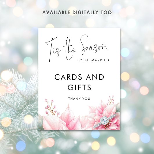 Tis the season Cards Gifts Sign Bridal Shower Poster