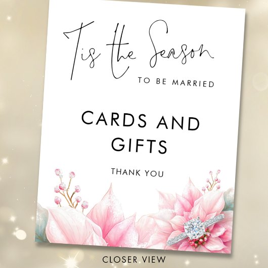 Tis the season Cards Gifts Sign Bridal Shower Poster