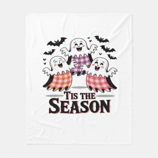 Tis The Season Checkered Halloween Fleece Deken (Voorkant)