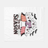 Tis The Season Checkered Halloween Fleece Deken (Voorkant (Horizontaal))