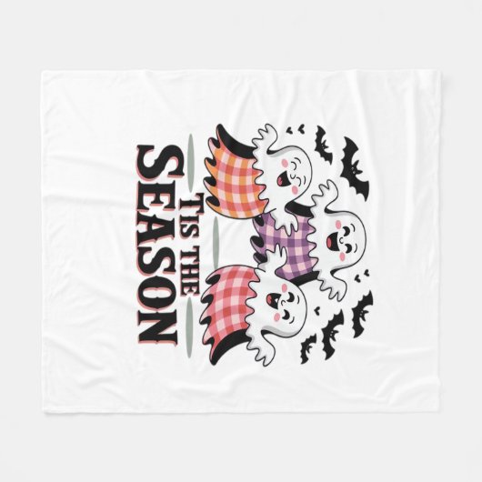 Tis The Season Checkered Halloween Fleece Deken (Voorkant (Horizontaal))