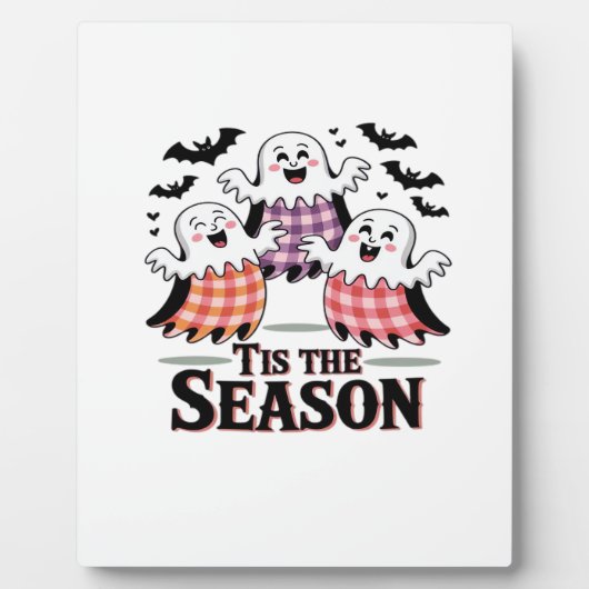 Tis The Season Checkered Halloween Fotoplaat (Voorkant)