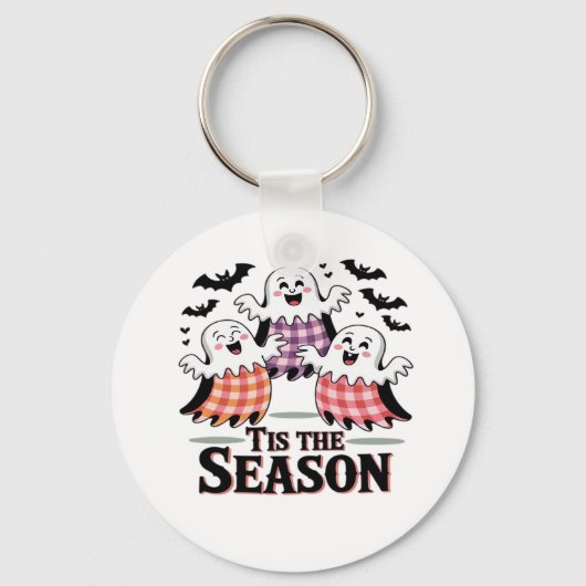 Tis The Season Checkered Halloween Sleutelhanger (Voorkant)
