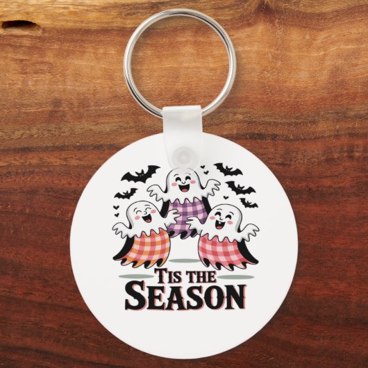 Tis The Season Checkered Halloween Sleutelhanger (Voorkant)