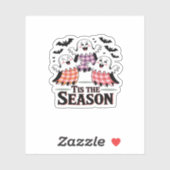 Tis The Season Checkered Halloween Sticker (Vel)