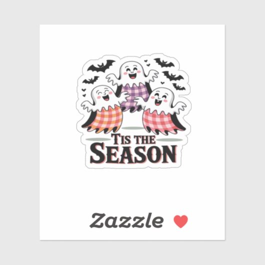 Tis The Season Checkered Halloween Sticker (Vel)