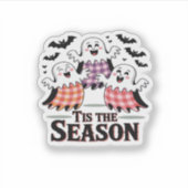 Tis The Season Checkered Halloween Sticker (Voorkant)