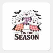 Tis The Season Checkered Halloween Vierkante Sticker (Voorkant)