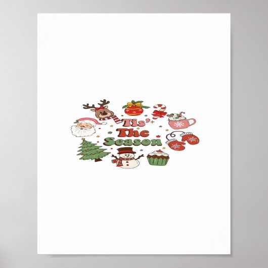 Tis The Season Christmas Acrylic Block Poster (Voorkant)