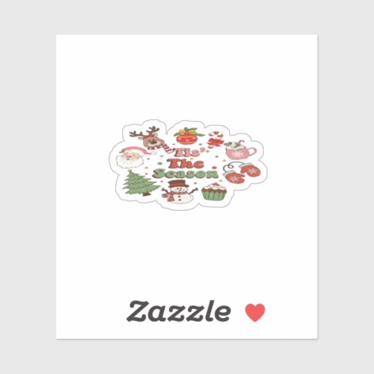 Tis The Season Christmas Acrylic Block Sticker (Vel)