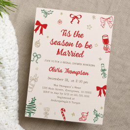 Tis the Season Christmas Bridal Shower Kaart