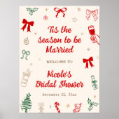 Tis the Season Christmas Bridal Shower Welcome Poster (Voorkant)