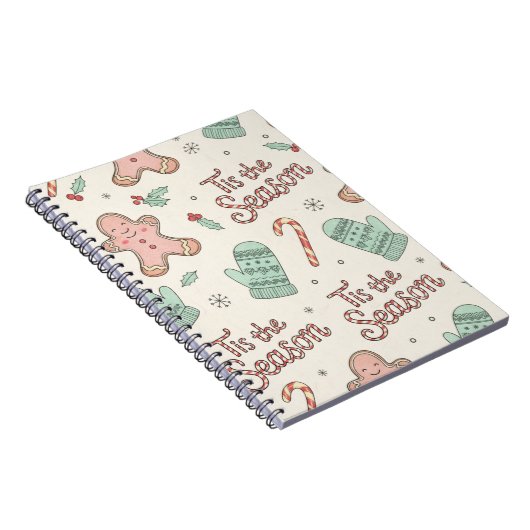 Tis the Season Christmas Doodle Notebook | Cute  Notitieboek (Rechterzijde)
