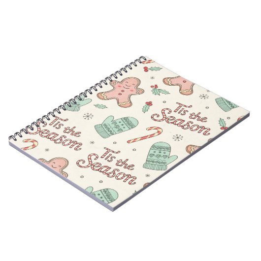Tis the Season Christmas Doodle Notebook | Cute  Notitieboek (Linkerzijde)