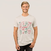 Tis the Season - Christmas Doodle Tri-Blend Shirt (Voorkant volledig)