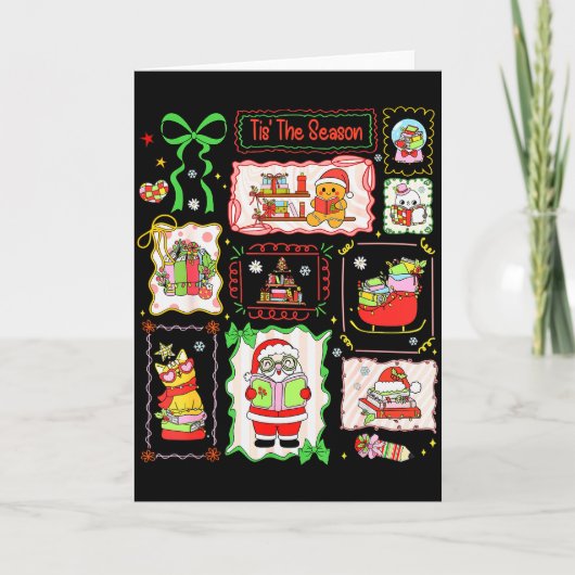 Tis The Season Christmas Gingerbread Santa Book Te Kaart (Voorkant)