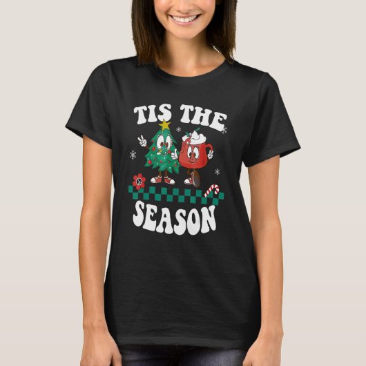 Tis The Season Christmas Hot Chocolate Pine Tree T-shirt (Voorkant)