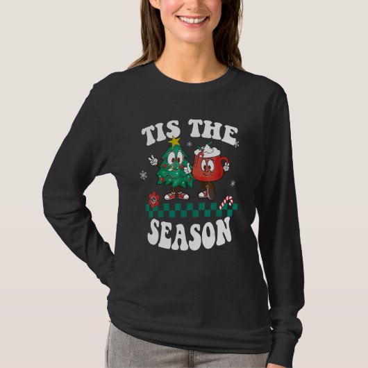 Tis The Season Christmas Hot Chocolate Pine Tree T-shirt (Voorkant)
