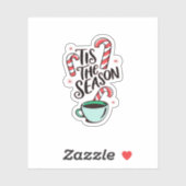 Tis The Season Christmas Peppermint Hot Chocolate Sticker (Vel)