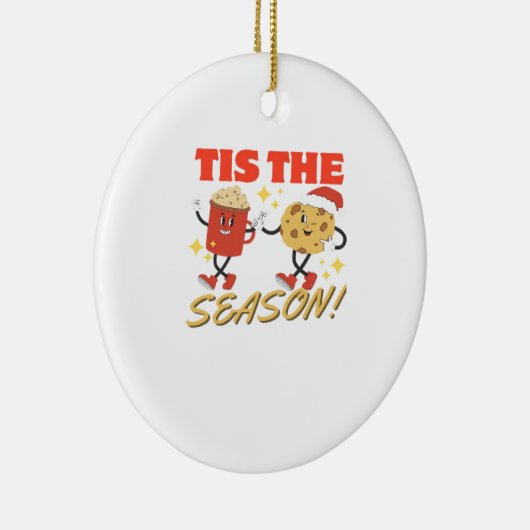 Tis The Season Christmas Retro Characters Keramisch Ornament (Rechts)
