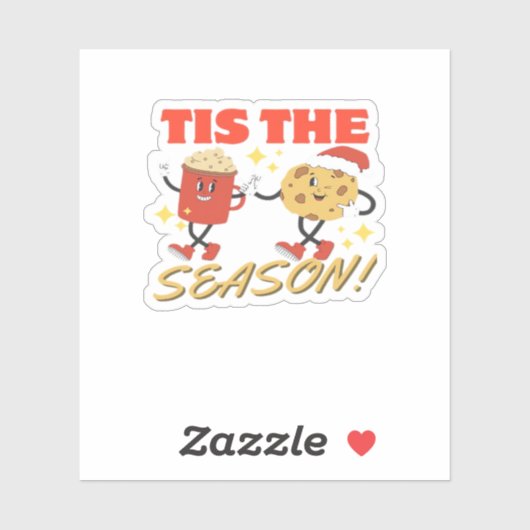 Tis The Season Christmas Retro Characters Sticker (Vel)