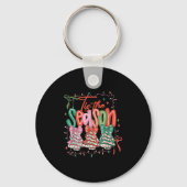 Tis The Season Christmas Tree Cake Cute Preppy Xma Sleutelhanger (Voorkant)