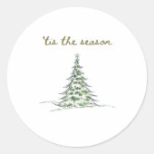 Tis The Season Christmas Tree Debbie Groovy Santa Ronde Sticker (Voorkant)