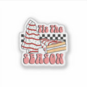 Tis The Season Christmas Tree Groovy Retro Debbie  Sticker (Voorkant)