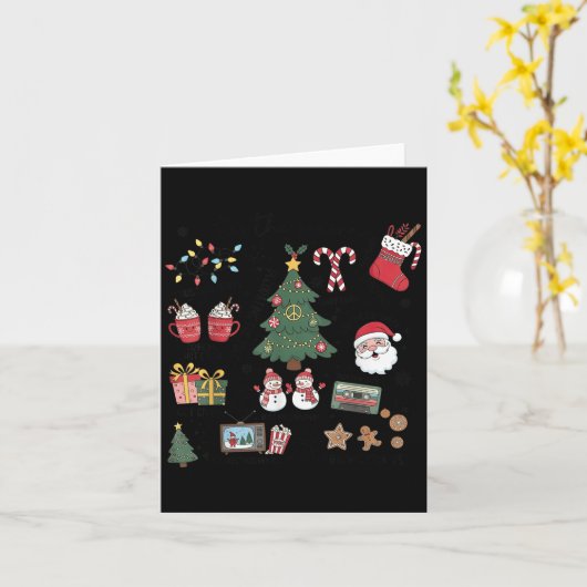 Tis The Season Christmas Tree Santa Claus Baking C Kaart (Gele Bloem)