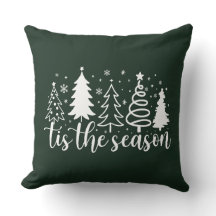 Tis The Season Christmas Tree Throw Pillow