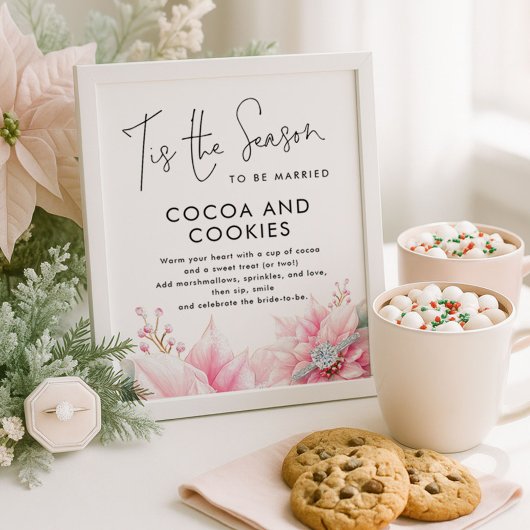 Tis the season Cocoa Cookies Sign Bridal Shower Poster
