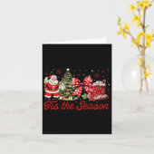Tis' The Season Coffee Latte Kabouter slee Sinterk Kaart (Gele Bloem)