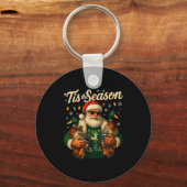 Tis The Season Cool Santa Duck Christmas Design  Sleutelhanger (Voorkant)