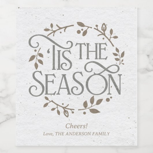 'Tis the Season Custom Wine Label Wijn Etiket (Enkel label)