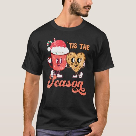 Tis' The Season Cute Hot Cocoa Santa Cookie Baking T-shirt (Voorkant)