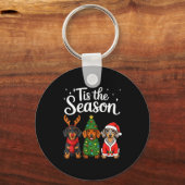 Tis The Season Dachshund Christmas Santa Weiner Do Sleutelhanger (Voorkant)
