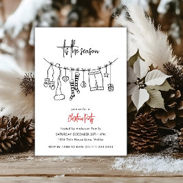 Tis The Season Doodle Clothesline Kerstfeest Kaart