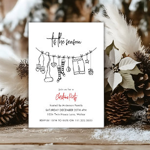 Tis The Season Doodle Clothesline Kerstfeest Kaart