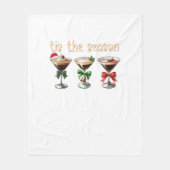 Tis The Season Espresso Cocktail Glasses Party Fleece Deken (Voorkant)