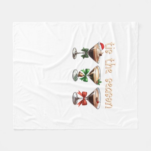 Tis The Season Espresso Cocktail Glasses Party Fleece Deken (Voorkant (Horizontaal))
